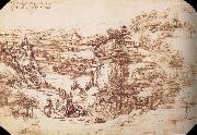 LEONARDO da Vinci Landscape in the Arnotal Spain oil painting artist